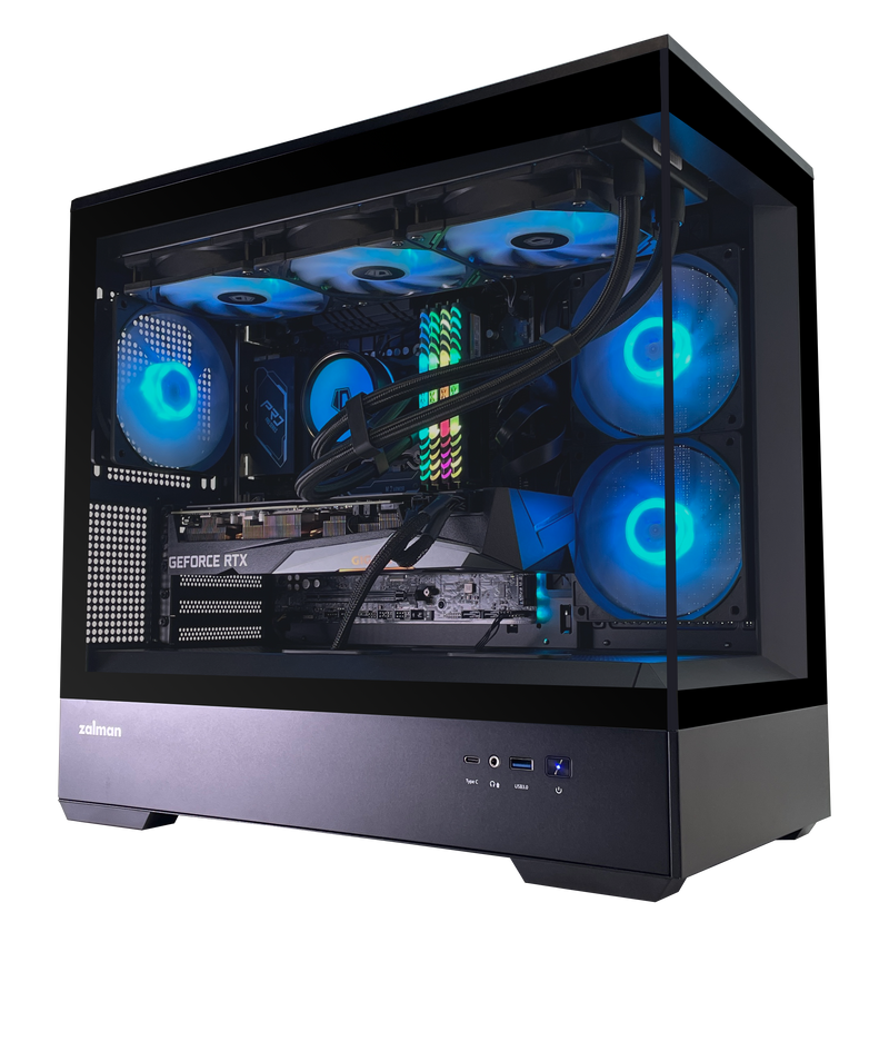 GRI Gaming Desktop | Zalman P30 Black Case | RTX 4060 8GB | 360MM Water Cooler | WiFi 6E Built-in |