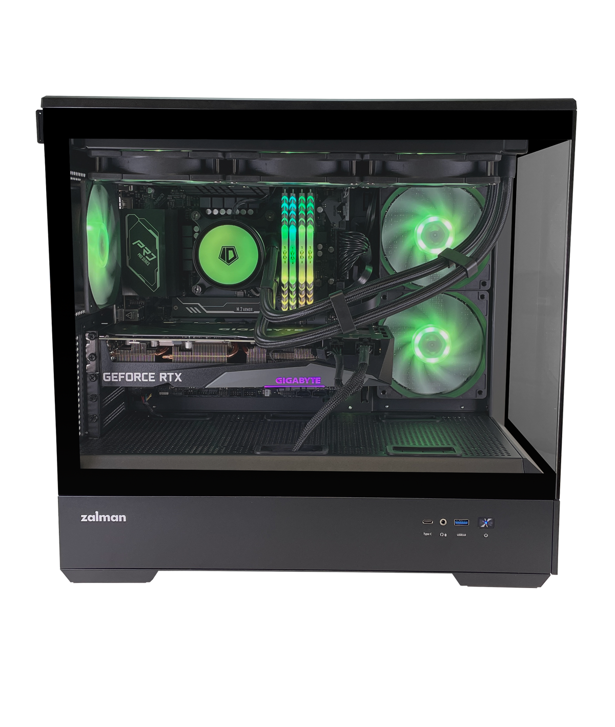 リアルオゴルナ　ZALMAN P30 Black Zalman P30 mATX Mini-Tower PC Case Panoramic Glass 3 x ARGB